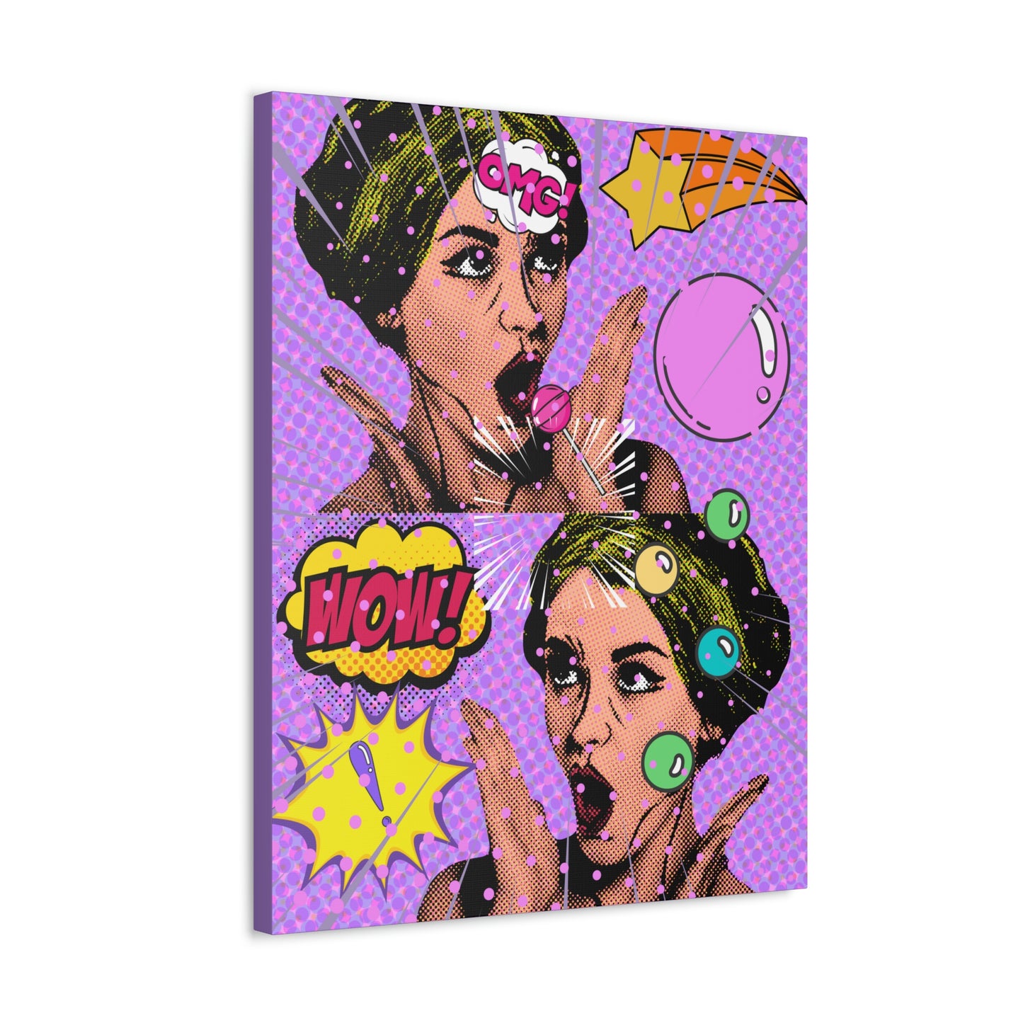 Bubbles Pop Art by TiaTheCreator Graphic Art Print on Stretched Canvas