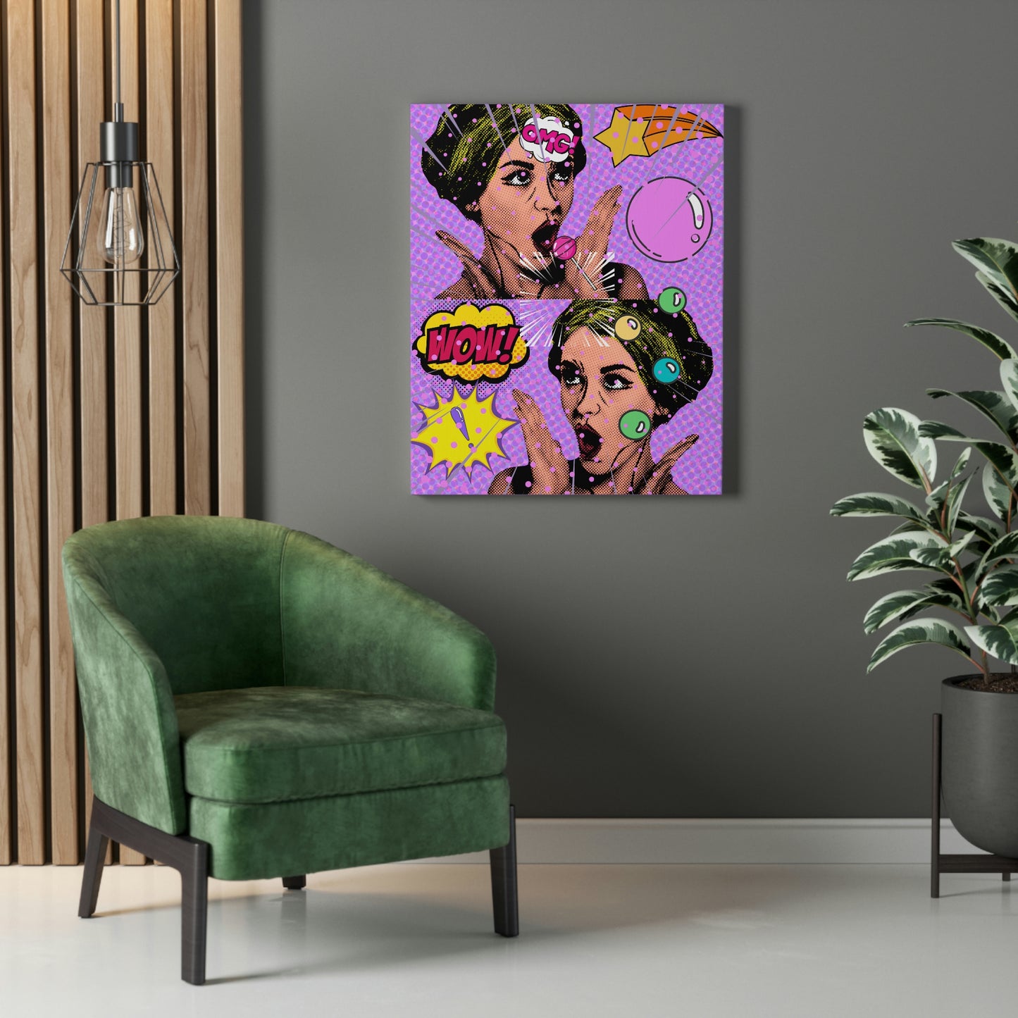 Bubbles Pop Art by TiaTheCreator Graphic Art Print on Stretched Canvas