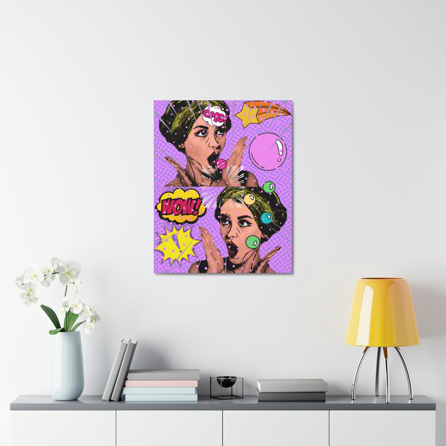 Bubbles Pop Art by TiaTheCreator Graphic Art Print on Stretched Canvas